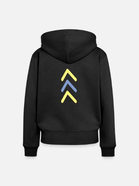 3 Arrow Support | Down syndrome, 21st chromosome - Women's Premium Organic Zip Hoodie - black
