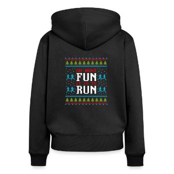 Course de Noël moche - Sweat à capuche zippé Premium bio Femme - noir - Dos - Julia (174cm)