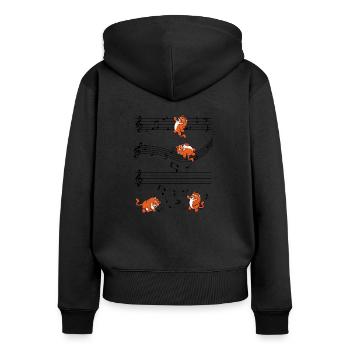 Notes musicales de tigre musical cadeau mignon - Sweat à capuche zippé Premium bio Femme - noir - Dos - Julia (174cm)