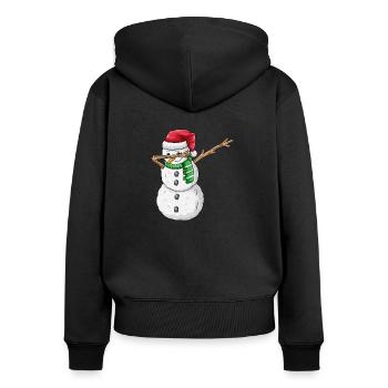 Enfants Bonhomme de neige Cadeau Noël - Sweat à capuche zippé Premium bio Femme - noir - Dos - Julia (174cm)