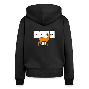 Double Head Gift Card Game RE - Women's Premium Organic Zip Hoodie - black - Back - Julia (174cm)