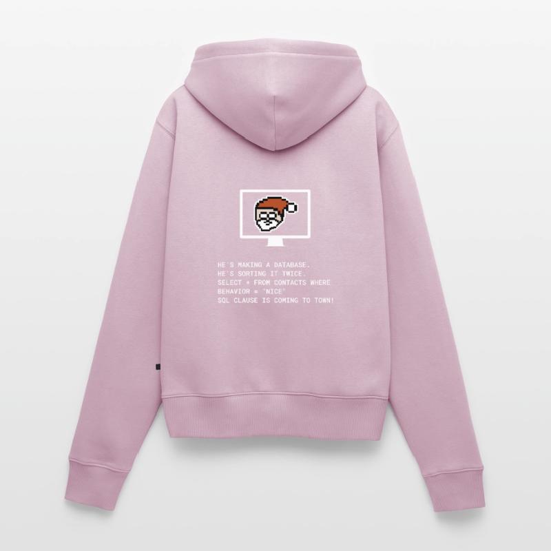 Weihnachten SQL Clause Programmierer IT Geschenk Frauen Premium Bio Zip Hoodie