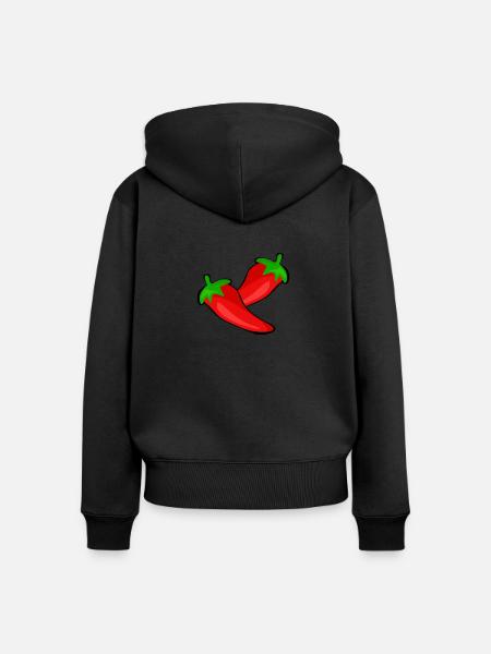 Roter Paprika Design - Frauen Premium Bio Zip Hoodie - Schwarz