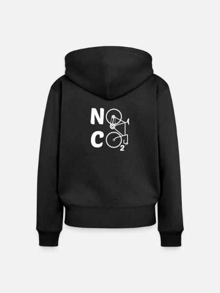 Kein Co2 Fahrrad - Frauen Premium Bio Zip Hoodie - Schwarz
