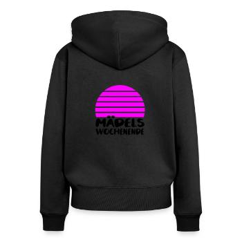 Mädelswochenende Mädelstrip Girls Trip Weekend - Frauen Premium Bio Zip Hoodie - Schwarz - Hinten - Julia (174cm)