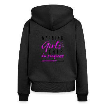 Filles voyage filles voyage équipage filles tournée filles équipage - Sweat à capuche zippé Premium bio Femme - noir - Dos - Julia (174cm)