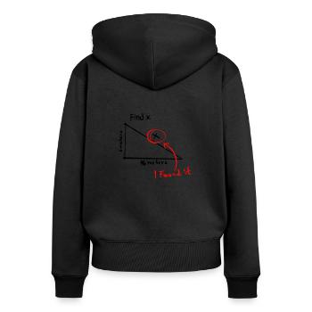 TROUVEZ XI IDÉE DE CADEAU TROUVÉE - Sweat à capuche zippé Premium bio Femme - noir - Dos - Julia (174cm)