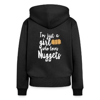 Chicken Nuggets Chicken Chicken Nugs Nugget Gift - Women's Premium Organic Zip Hoodie - black - Back - Julia (174cm)