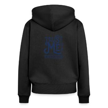 Buchhalter - Frauen Premium Bio Zip Hoodie - Schwarz - Hinten - Julia (174cm)