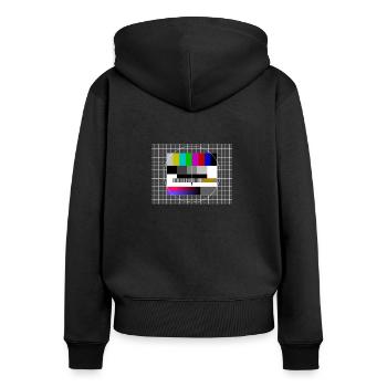 90s 80s 90s 80s - Sweat à capuche zippé Premium bio Femme - noir - Dos - Julia (174cm)