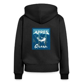 Apres ski queen skieur Apres Ski Party Shirt - Sweat à capuche zippé Premium bio Femme - noir - Dos - Julia (174cm)