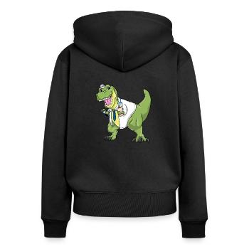 T-Rex doctor costume carnival doctor dinosaur - Women's Premium Organic Zip Hoodie - black - Back - Julia (174cm)