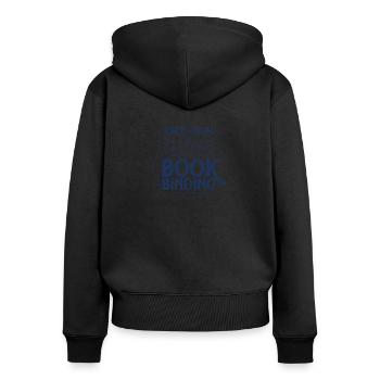 Reliure Reliure Reliure Reliure Liant livres - Sweat à capuche zippé Premium bio Femme - noir - Dos - Julia (174cm)