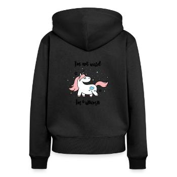 I´MA UNICORN - Sweat à capuche zippé Premium bio Femme - noir - Dos - Julia (174cm)