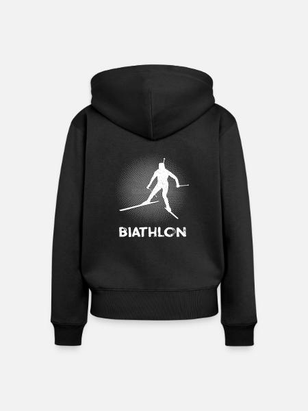 Biathlon - Frauen Premium Bio Zip Hoodie - Schwarz
