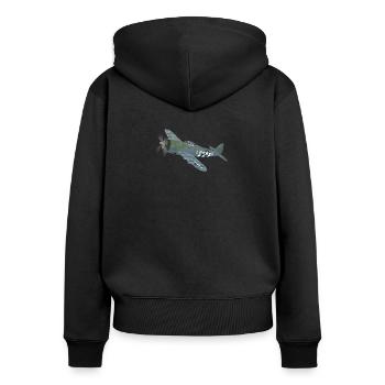 P47 Thunderbolt Aircraft - Frauen Premium Bio Zip Hoodie - Schwarz - Hinten - Julia (174cm)