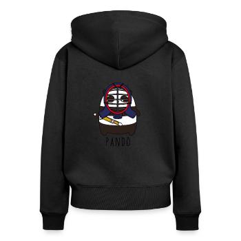 Kendo panda - Women's Premium Organic Zip Hoodie - black - Back - Julia (174cm)