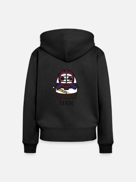 Kendo Panda - Frauen Premium Bio Zip Hoodie - 