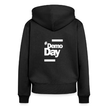 Demo day - Women's Premium Organic Zip Hoodie - black - Back - Julia (174cm)