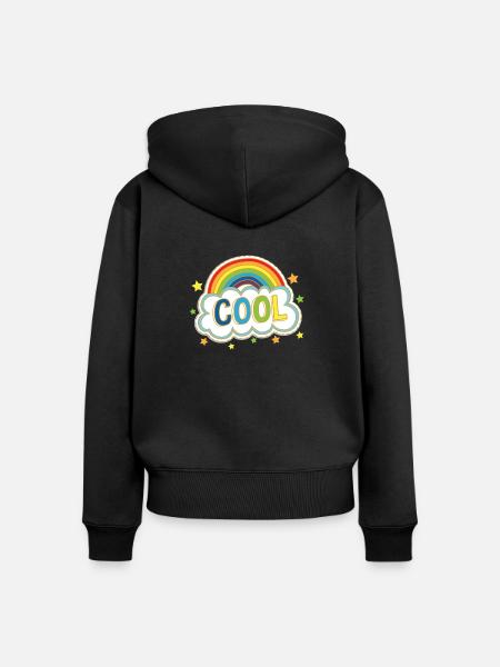 Cooles Regenbogen-Comic-Art-Comic-Buch-Fan-Comicgeschenk - Frauen Premium Bio Zip Hoodie - Schwarz