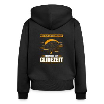 Gleitschirmfliegen Paragleiten Paragleiter Fliegen - Frauen Premium Bio Zip Hoodie - Schwarz - Hinten - Julia (174cm)