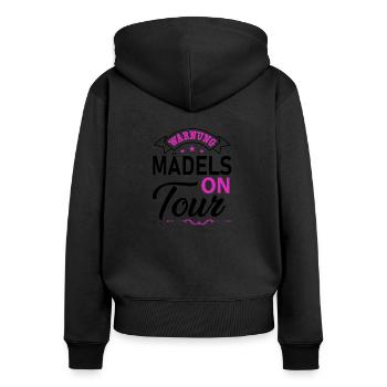 Mädels on Tour Mädelstrip Girls Trip Mädelstour - Frauen Premium Bio Zip Hoodie - Schwarz - Hinten - Julia (174cm)