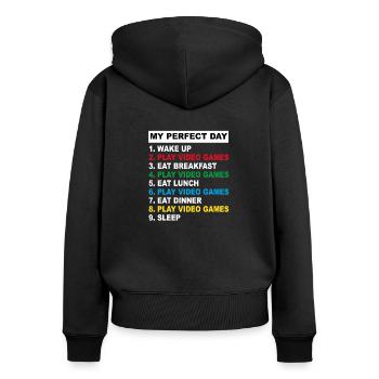 Funny Programmer Computer Gamer Gift - Women's Premium Organic Zip Hoodie - black - Back - Julia (174cm)