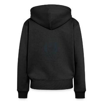 Hand der Fatima Hamsa Chamsa Khamsa arabisch Icon - Frauen Premium Bio Zip Hoodie - Schwarz - Hinten - Julia (174cm)