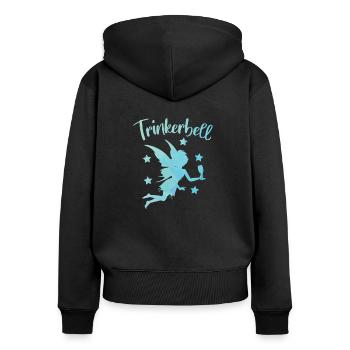 Trinkerbell Party JGA Junggesellinnenabschied - Frauen Premium Bio Zip Hoodie - Schwarz - Hinten - Julia (174cm)