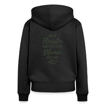 Florist Floristin - Frauen Premium Bio Zip Hoodie - Schwarz - Hinten - Julia (174cm)