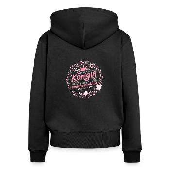 Mutter von 2 Töchtern Mama von 2 Töchtern Spruch - Frauen Premium Bio Zip Hoodie - Schwarz - Hinten - Julia (174cm)
