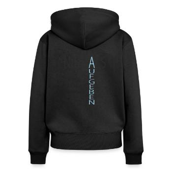 Motivation - Frauen Premium Bio Zip Hoodie - Schwarz - Hinten - Julia (174cm)