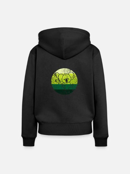 Koala - Frauen Premium Bio Zip Hoodie - Schwarz