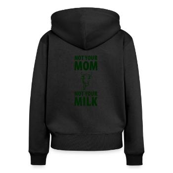 Vegan lustiger spruch - Frauen Premium Bio Zip Hoodie - Schwarz - Hinten - Julia (174cm)