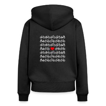 Fahrrad Fahren Radsport - Frauen Premium Bio Zip Hoodie - Schwarz - Hinten - Julia (174cm)