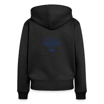 Professeur d'éducation physique - Sweat à capuche zippé Premium bio Femme - noir - Dos - Julia (174cm)