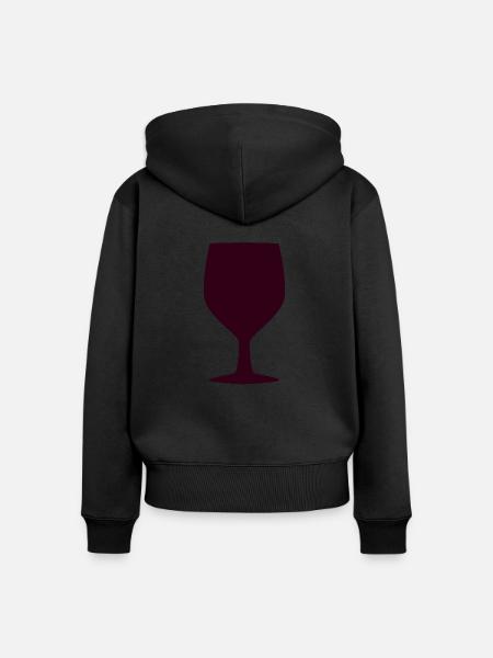 Wein - Frauen Premium Bio Zip Hoodie - Schwarz