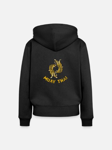 Muay Thai - Frauen Premium Bio Zip Hoodie - Schwarz