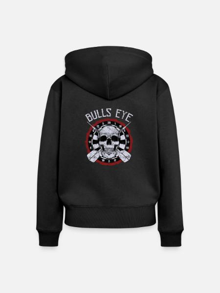 Dart Bullseye - Frauen Premium Bio Zip Hoodie - Schwarz