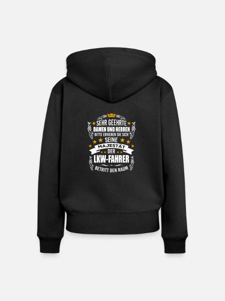Trucker - Frauen Premium Bio Zip Hoodie - Schwarz