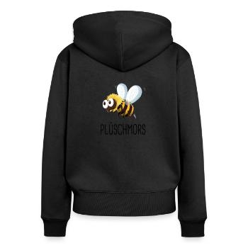 Plüschmors Plattdeutsch Geschenkidee - Frauen Premium Bio Zip Hoodie - Schwarz - Hinten - Julia (174cm)