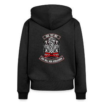 Der Tut Nix Der Will Nur Schrauben - Frauen Premium Bio Zip Hoodie - Schwarz - Hinten - Julia (174cm)
