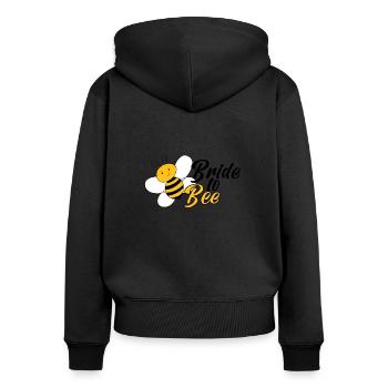 Braut Biene Hochzeit Geschenk - Frauen Premium Bio Zip Hoodie - Schwarz - Hinten - Julia (174cm)