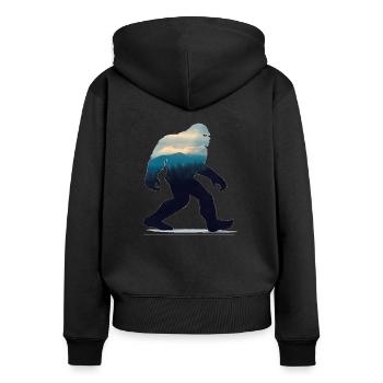 Légende du Bigfoot Yeti - Sweat à capuche zippé Premium bio Femme - noir - Dos - Julia (174cm)