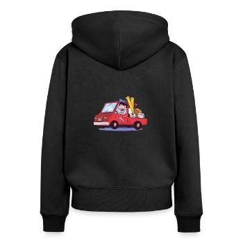 Plumber car wagon profession - Women's Premium Organic Zip Hoodie - black - Back - Julia (174cm)
