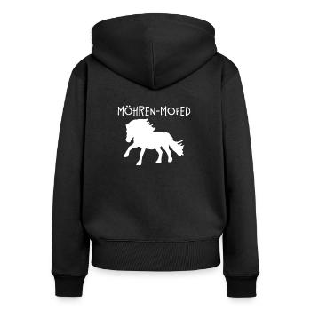 Möhren Moped Shetty Shetlandpony Pony Pferd - Frauen Premium Bio Zip Hoodie - Schwarz - Hinten - Julia (174cm)