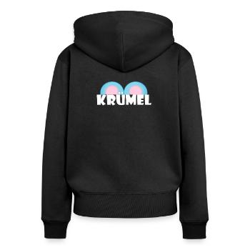 Kosename Krümel Geschenkidee - Frauen Premium Bio Zip Hoodie - Schwarz - Hinten - Julia (174cm)