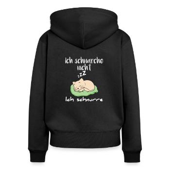 Ich Schnarche Nicht ich Schnurre Schlafen Katze - Frauen Premium Bio Zip Hoodie - Schwarz - Hinten - Julia (174cm)