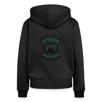 Geburtstag kein Neid 40 Geburtstag - Frauen Premium Bio Zip Hoodie - Schwarz - Hinten - Julia (174cm)