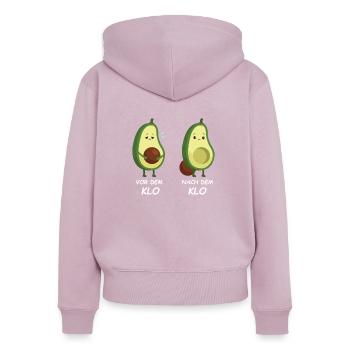 Avocado - Frauen Premium Bio Zip Hoodie - Altrosa - Hinten - Julia (174cm)